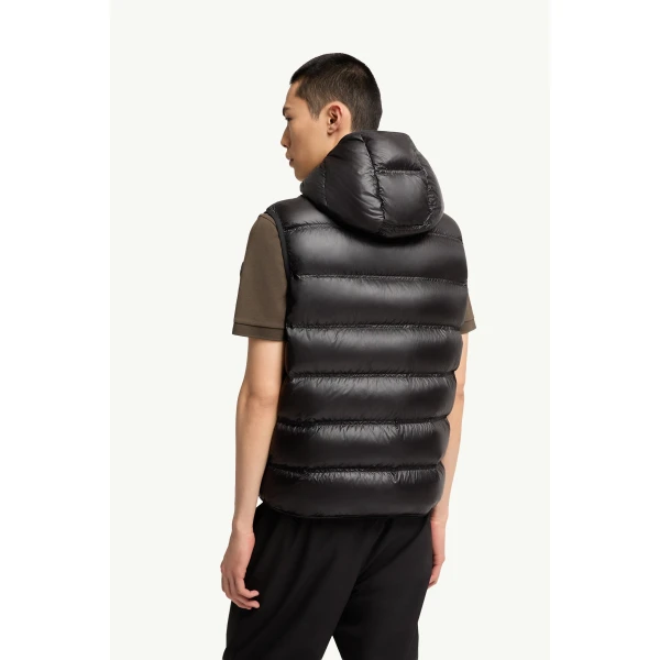 Moncler Panestrel Down Gilet in Black, view 5 | Men's Jackets | Coveti