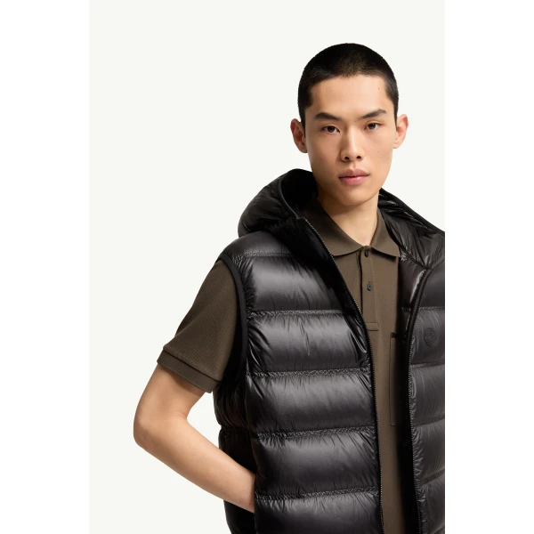 Moncler Panestrel Down Gilet in Black, view 6 | Men's Jackets | Coveti