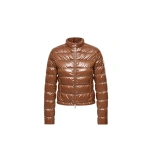 Moncler Papillon Short Down Jacket in Brown | Women's Puffer Jackets | Coveti