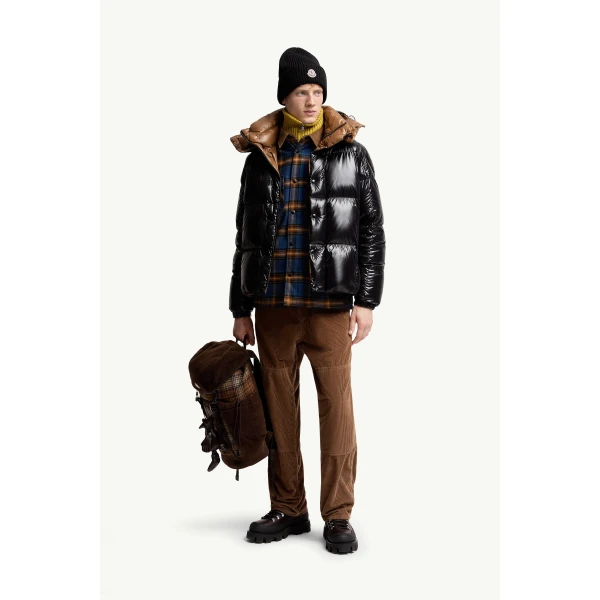Moncler Parana Hooded Short Down Jacket in Black, view 2 | Men's Jackets | Coveti