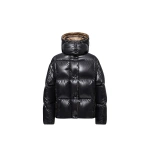 Moncler Parana Hooded Short Down Jacket in Black Moncler Parana Hooded Short Down Jacket in Black | Women's Puffer Jackets | Coveti