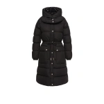 Moncler Pic Hooded Long Down Jacket in Black | Women's Puffer and Down Coats | Coveti