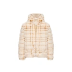 Moncler Pluvier Short Padded Jacket in Off White & Yellow | Women's Puffer Jackets | Coveti