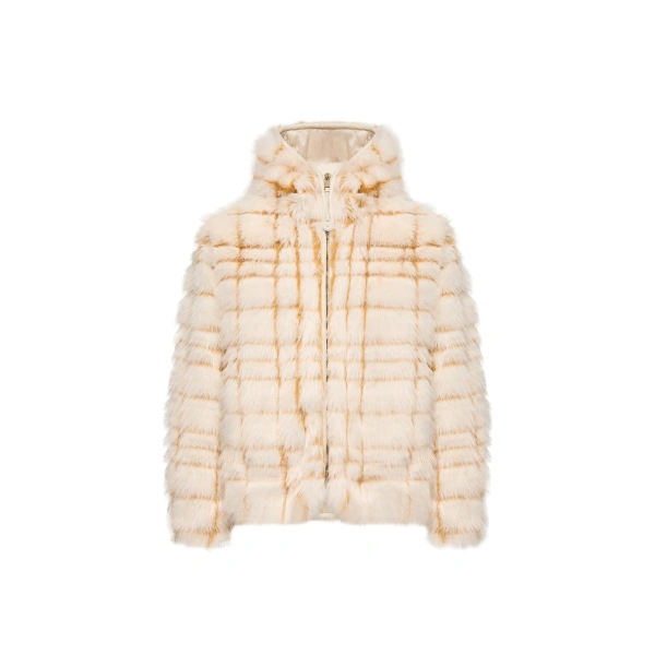 Pluvier Short Padded Jacket in Off White & Yellow