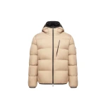 Moncler Poitevin Hooded Short Down Jacket in Beige | Men's Jackets | Coveti