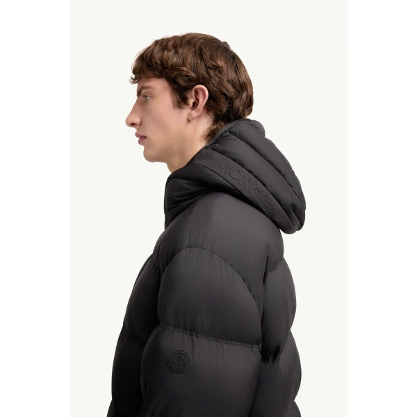 Moncler Poitevin Hooded Short Down Jacket in Black, view 3 | Men's Jackets | Coveti