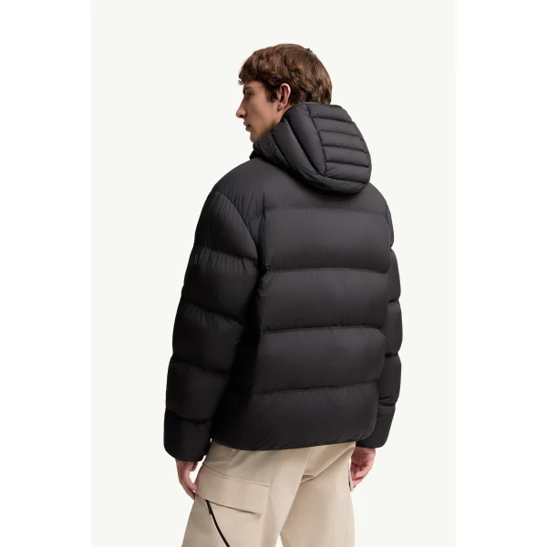 Moncler Poitevin Hooded Short Down Jacket in Black, view 5 | Men's Jackets | Coveti