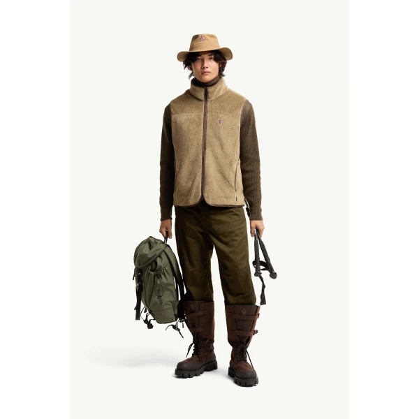 Moncler Polartec Gilet in Light Brown, view 2 | Men's Jackets | Coveti