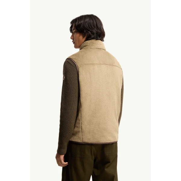 Moncler Polartec Gilet in Light Brown, view 5 | Men's Jackets | Coveti