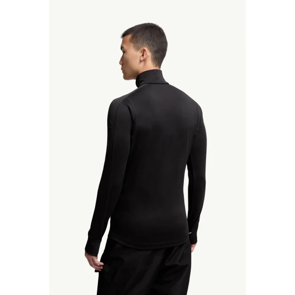 Moncler Polartec Half-Zip Sweatshirt in Black, view 5 | Men's Skiwear | Coveti