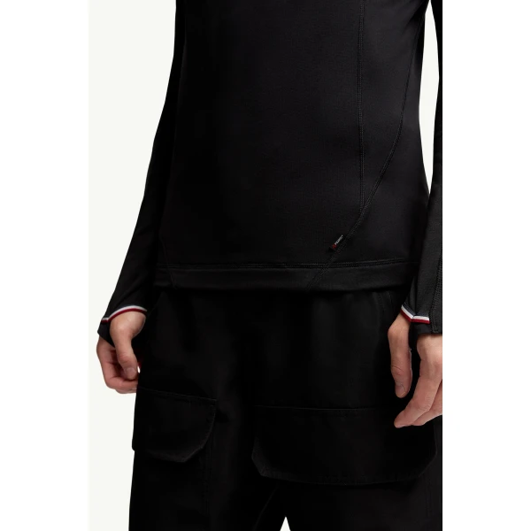 Moncler Polartec Half-Zip Sweatshirt in Black, view 6 | Men's Skiwear | Coveti