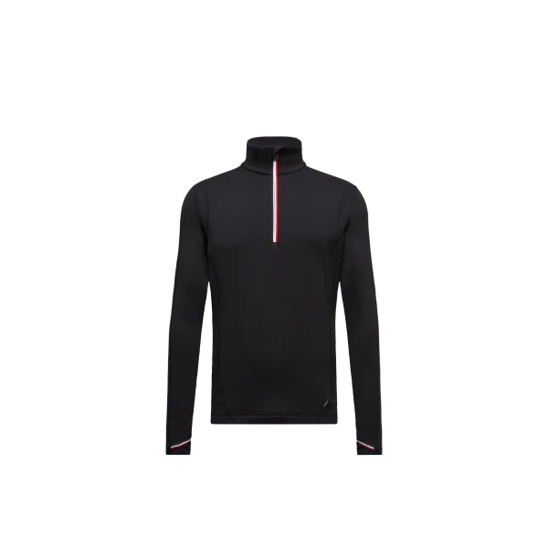 Moncler Polartec Half-Zip Sweatshirt in Black | Men's Skiwear | Coveti