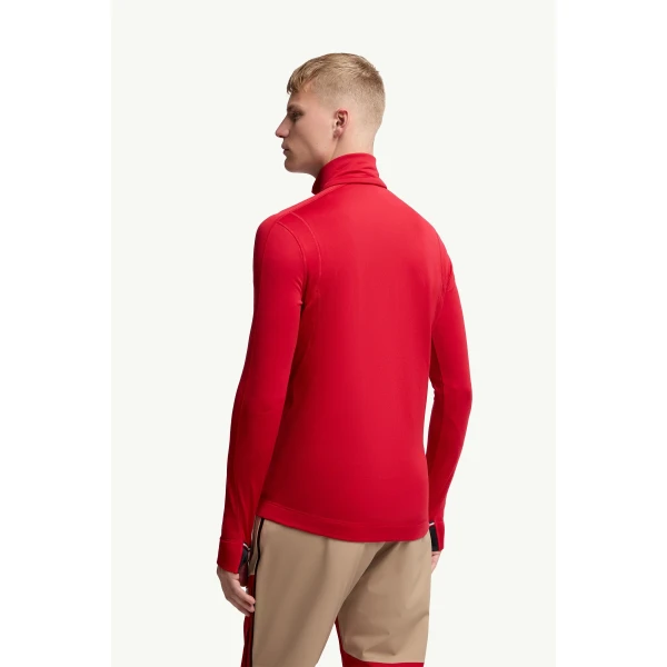 Moncler Polartec Half-Zip Sweatshirt in Red, view 5 | Men's Skiwear | Coveti