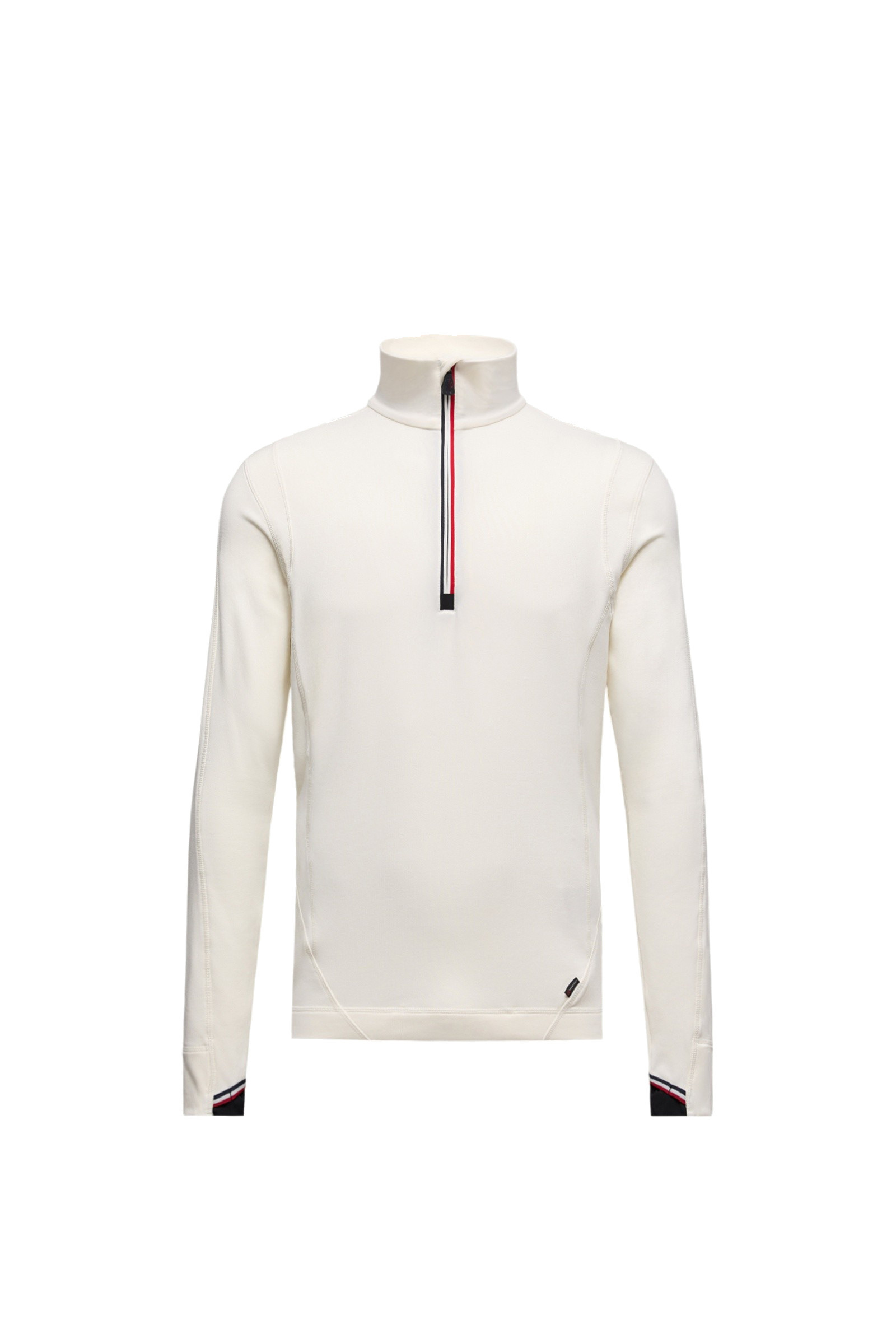 Mini Lin Bucket Moncler Polartec Half-Zip Sweatshirt in White | Coveti