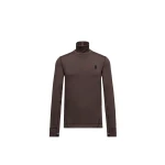 Moncler Polartec Polo Neck in Brown | Men's Skiwear | Coveti