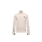 Moncler Polartec Polo Neck in White | Men's Skiwear | Coveti