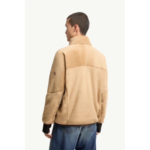 Moncler Polartec Sweatshirt in Camel Beige, view 5 | Men's Sweatshirts | Coveti