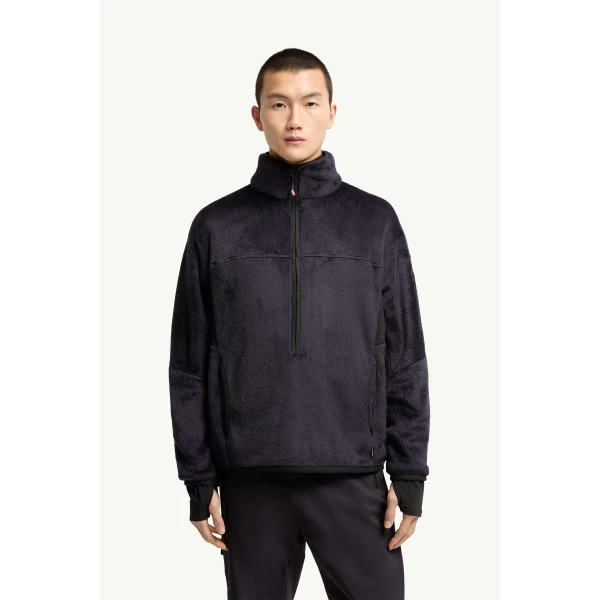 Moncler Polartec Sweatshirt in Dark Blue, view 4 | Men's Sweatshirts | Coveti