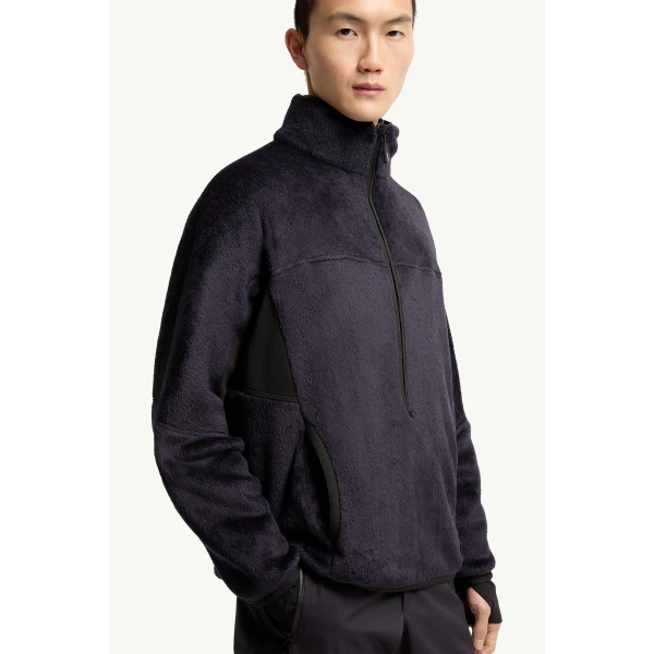 Moncler Polartec Sweatshirt in Dark Blue, view 6 | Men's Sweatshirts | Coveti