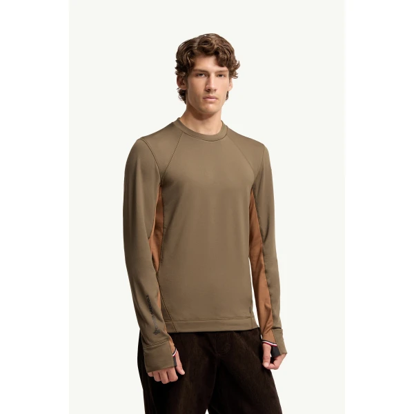 Moncler Polartec Sweatshirt in Dark Green, view 4 | Men's Skiwear | Coveti