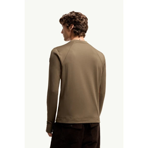 Moncler Polartec Sweatshirt in Dark Green, view 5 | Men's Skiwear | Coveti
