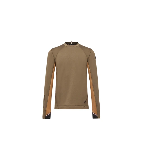 Moncler Polartec Sweatshirt in Dark Green | Men's Skiwear | Coveti