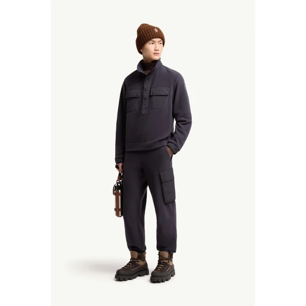 Moncler Polartec Track Trousers in Dark Blue, view 2 | Men's Trousers | Coveti
