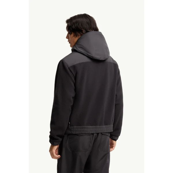 Moncler Polartec Zip-Up Hoodie in Black, view 5 | Men's Sweatshirts | Coveti