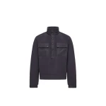 Moncler Polartec Zip-Up Sweatshirt in Dark Blue | Men's Sweatshirts | Coveti