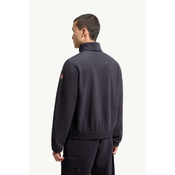 Moncler Polartec Zip-Up Sweatshirt in Dark Blue, view 5 | Men's Sweatshirts | Coveti