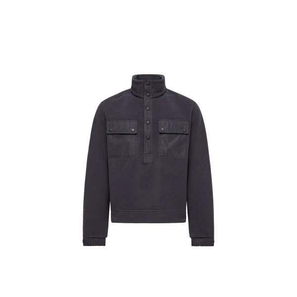 Moncler Polartec Zip-Up Sweatshirt in Dark Blue | Men's Sweatshirts | Coveti
