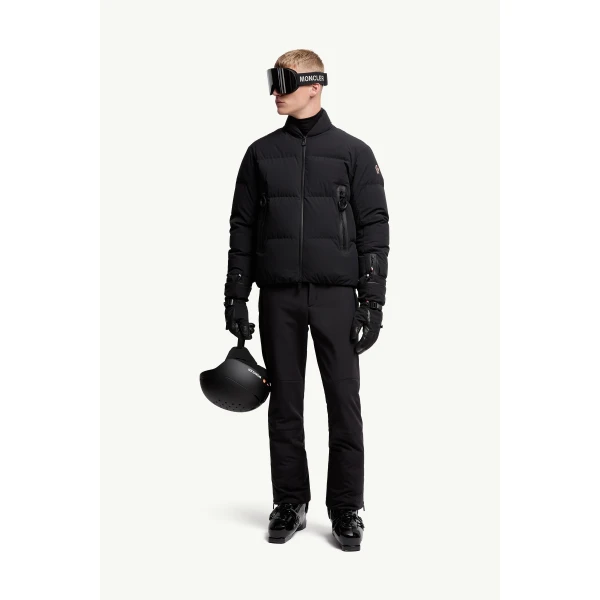 Moncler Poplin Ski Trousers in Black, view 2 | Men's Skiwear | Coveti