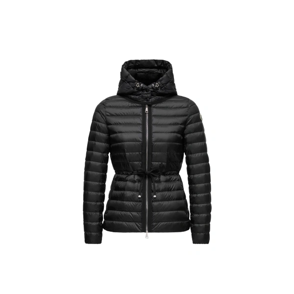 Moncler Raie Hooded Short Down Jacket in Black | Women's Puffer Jackets | Coveti