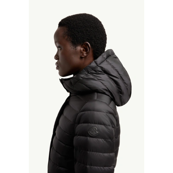 Moncler Raies Hooded Short Down Jacket in Black, view 3 | Women's Puffer Jackets | Coveti