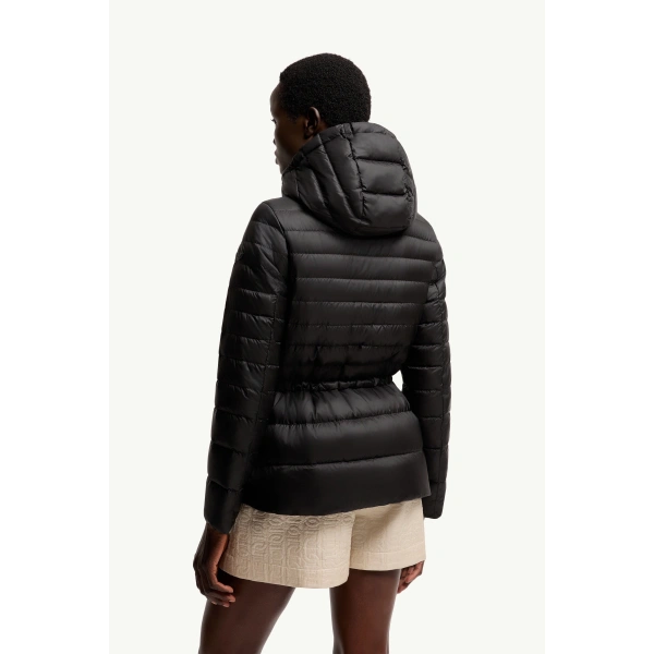 Moncler Raies Hooded Short Down Jacket in Black, view 5 | Women's Puffer Jackets | Coveti