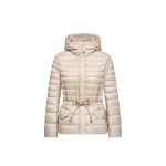 Moncler Raies Hooded Short Down Jacket in Light Beige | Women's Puffer Jackets | Coveti
