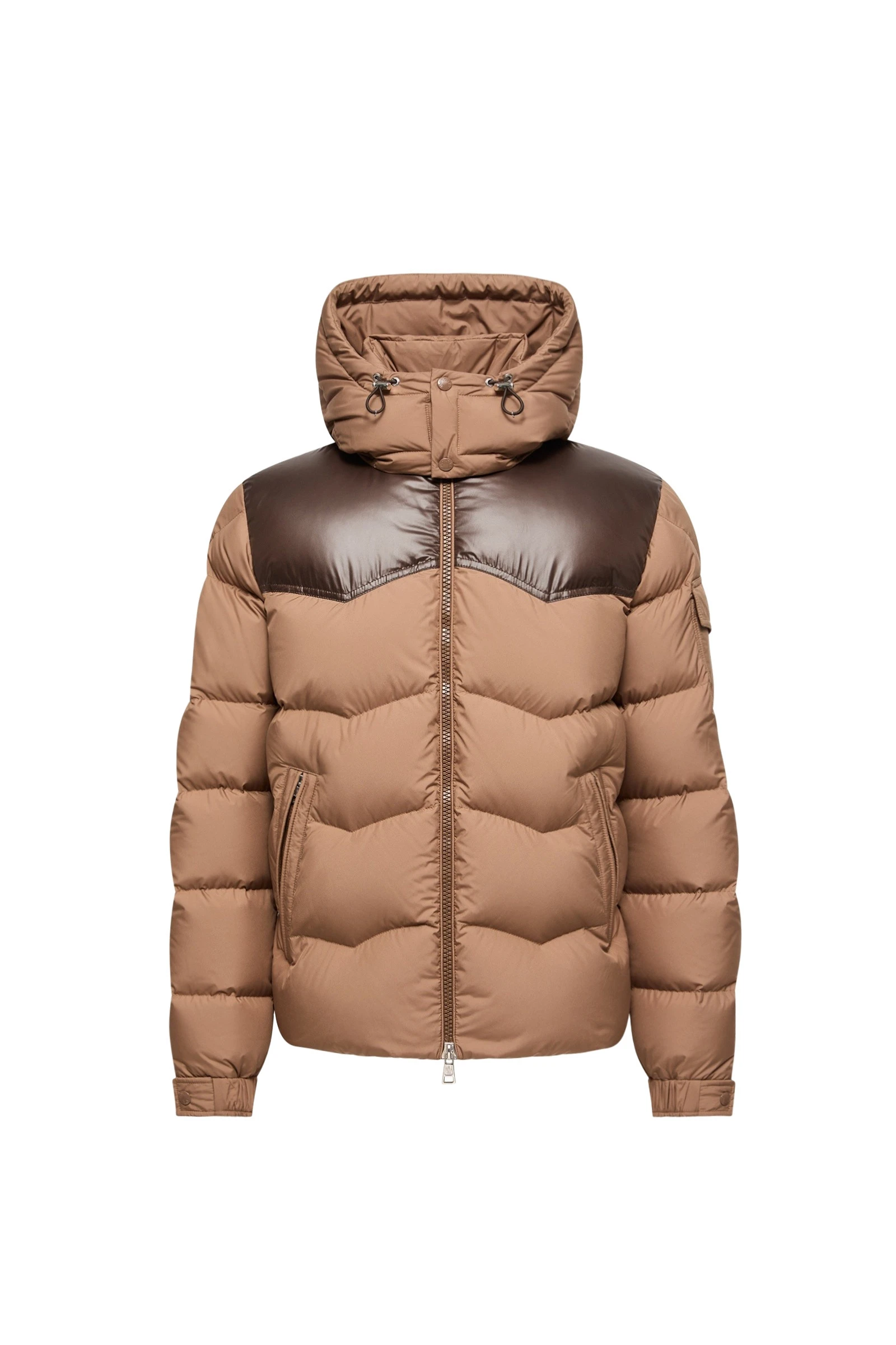 Moncler Ravelis Hooded Zig-Zag Quilted Short Down Jacket in Beige Moncler Ravelis Hooded Zig-Zag Quilted Short Down Jacket in Beige | Men's Jackets | Coveti