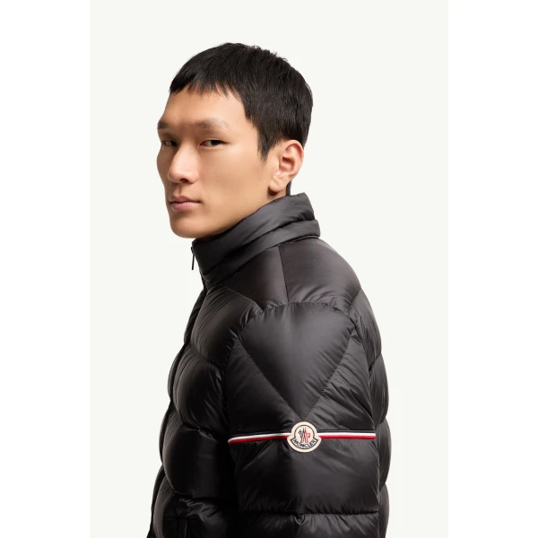 Moncler Ravenlock Hooded Short Down Jacket in Black, view 3 | Men's Jackets | Coveti