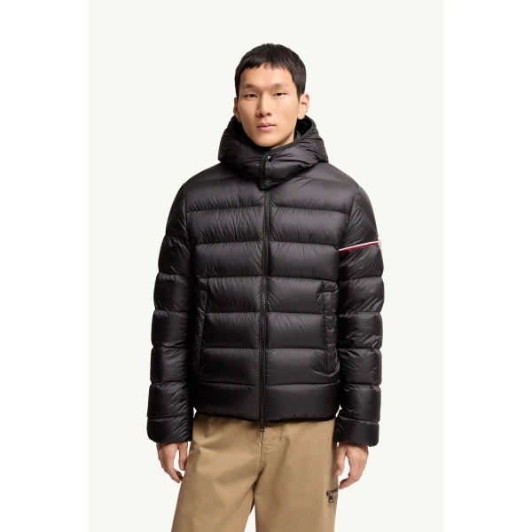 Moncler Ravenlock Hooded Short Down Jacket in Black, view 4 | Men's Jackets | Coveti
