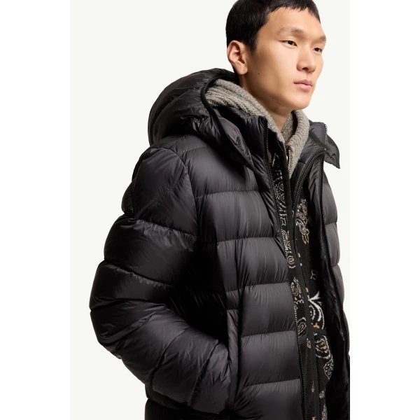Moncler Ravenlock Hooded Short Down Jacket in Black, view 6 | Men's Jackets | Coveti
