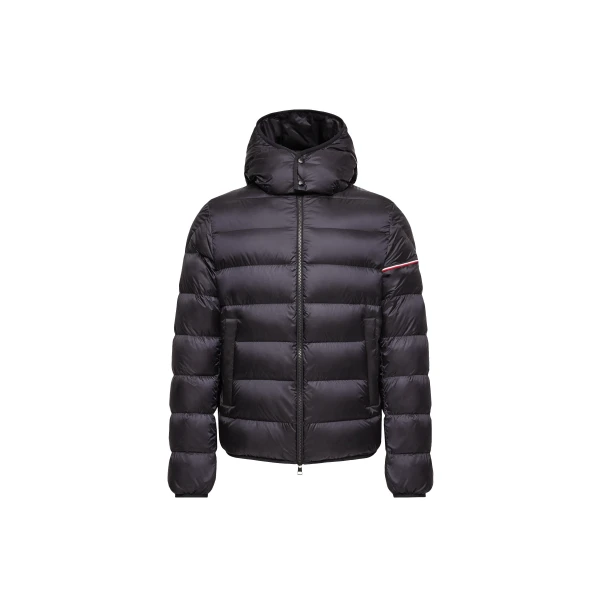 Moncler Ravenlock Hooded Short Down Jacket in Dark Blue | Men's Jackets | Coveti