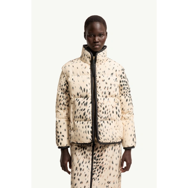 Moncler Rayonnant 2-in-1 Short Down Jacket in White, view 4 | Women's Puffer Jackets | Coveti