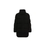 Moncler Remarquable Tweed Mid-Length Down Jacket in Black | Women's Puffer and Down Coats | Coveti