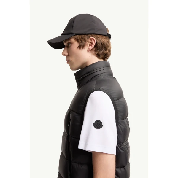 Moncler Reticone Down Gilet in Black, view 3 | Men's Jackets | Coveti