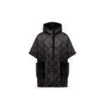 Moncler Reversible Hooded Cape in Black | Women's Cape Coats | Coveti
