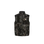 Moncler Reversible Paisley Print Padded Teddy Gilet in Black | Men's Jackets | Coveti