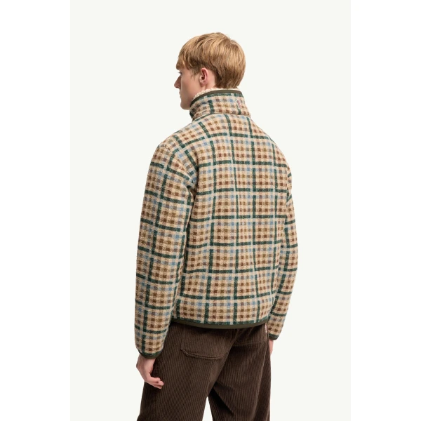 Moncler Reversible Teddy Zip-Up Sweatshirt in Beige, view 5 | Men's Sweatshirts | Coveti