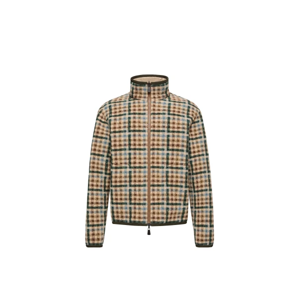 Moncler Reversible Teddy Zip-Up Sweatshirt in Beige | Men's Sweatshirts | Coveti