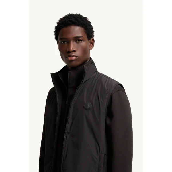 Moncler Reversible Zip-Up Gilet in Black, view 3 | Men's Jackets | Coveti
