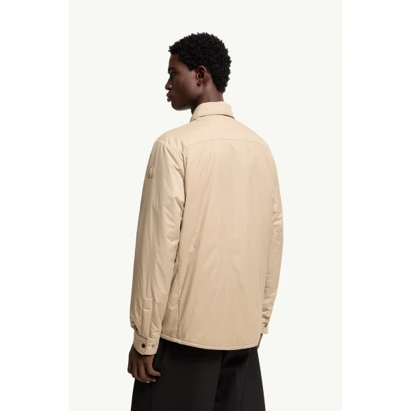 Moncler Revoline Down Shirt Jacket in Light Beige, view 5 | Men's Jackets | Coveti